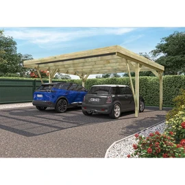 Carport toit plat - Bois traité autoclave - 2 voitures - 30,9 m² - VICTOR DESIGN