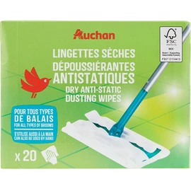 Lingettes sèches dépoussiérante antistaiques pour balai (x20)