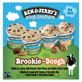 BEN & JERRY'S Pot de crème Brookie Dough x4 358g (358g)