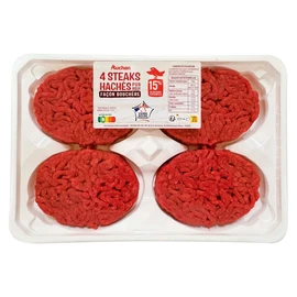 Steaks hachés pur bœuf façon bouchère 15%MG (4x125g)