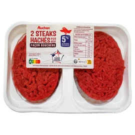 Steak hachés pur bœuf, façon bouchère 5% (2x125g)