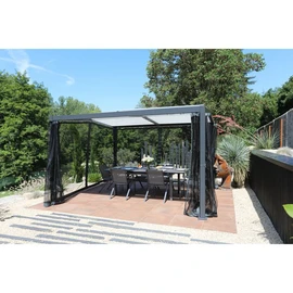 Ensemble de rideaux + moustiquaires pour pergola bioclimatique ORME 350x400 cm - Gris Anthracite