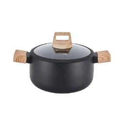 Faitout 24 cm tous feux dont induction avec couvercle aluminium forgé