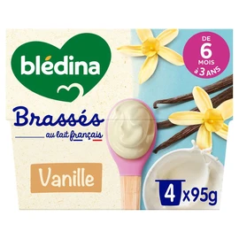 Brassés Petits pots saveur vanille dès 6 mois (4x95g)
