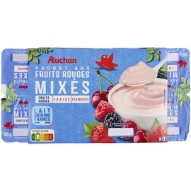 Yaourt aux fruits mixés fruits rouges fraise framboise (8x125g)