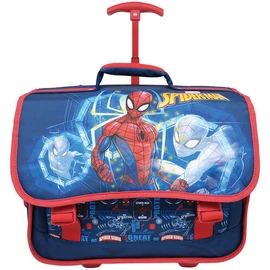 Cartable à roulettes bleu Spiderman