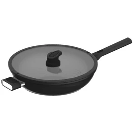 Wok aluminium forgé 32cm avec couvercle en verre tous feux dont induction