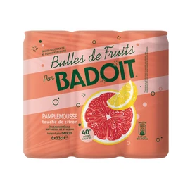Bulles de fruits boisson pétillante pamplemousse touche de citron boîtes (6x33cl)