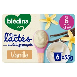 Mini lactés dessert petit pot saveur vanille dès 6 mois (6x55g)