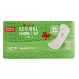 Serviettes hygiéniques sans ailettes normal (x12)