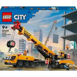 City 60409 - La Grue de Chantier Mobile Jaune - Set de Construction - Cadeau Créatif pour Garçons et Filles dès 9 Ans - Flèche Télescopique et 4 Minifigurines d'Ouvriers pour le Jeu de Rôle