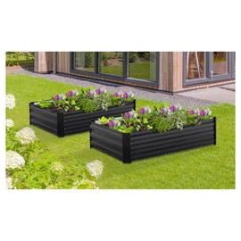 Lot de 2 carrés potager - Métal - 115x80x20 cm