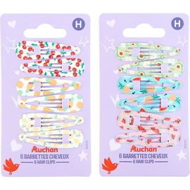 Barrettes cheveux enfant (x6)
