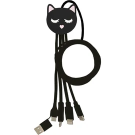 Câble USB-A/Micro USB/USB-C/Lightning - Chat Yello Koko