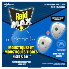 Max Recharges jour et nuit anti moustiques et moustiques tigres (x2)