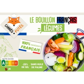 Bouillon français de légumes allégé en sel sans huile de palme (60g)