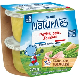 Petits pots de petits pois et jambon dès 6 mois (2x190g)