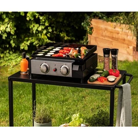 Plancha gaz à poser - 2 brûleurs - 5KW - Acier