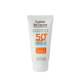 Lait protecteur solaire sensitive peaux sensibles résiste à l'eau SPF50+ UVA UVB non parfumé (50ml)