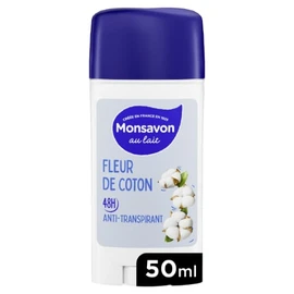 Déodorant stick Anti-transpirant Fleur de coton 48h (50ml)