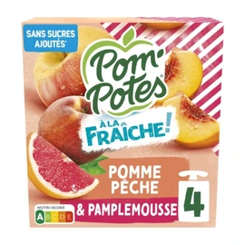 Compotes Pomme Pêche Pamplemousse (4x90g)