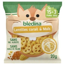 Soufflés dès 15 mois Lentilles Corail et Maïs Crousti à dévorer (20g)