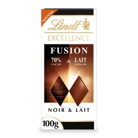 Tablette de chocolat excellence fusion noir 70% et lait (100g)