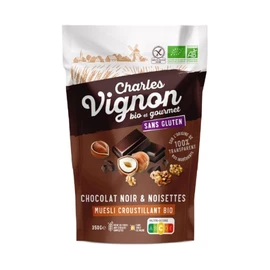 Muesli croustillant chocolat noir et noisettes bio (350g)