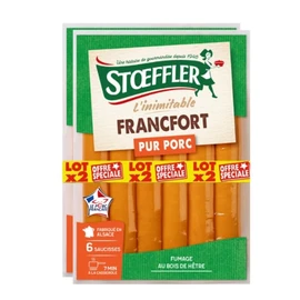 Saucisses Francfort Pur Porc Fumées (2x6)