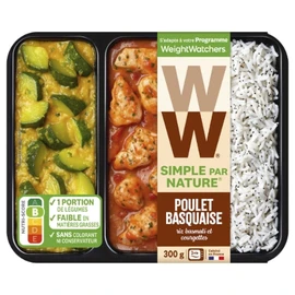 Plat Cuisiné Poulet Basquaise Riz Basmati et Courgettes (300g)
