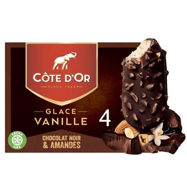 Glace Bâtonnet Vanille Chocolat Noir et Amandes (x4)