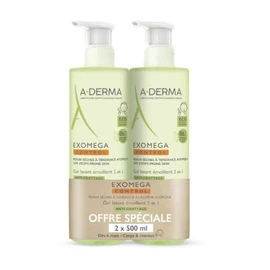 Gel douche Enfant Corps et Cheveux Peaux Sèches à Tendance Eczéma Atopique Emollient Exomega Control (2x500ml)
