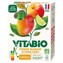 Compote Pomme, Mangue et Citron Vert Energie Bio (4x100g)