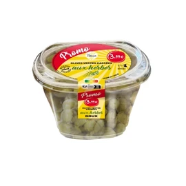 Olives Vertes Cassées aux Herbes (450g)
