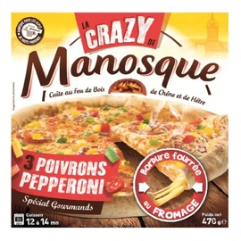 Pizza Crazy Pepperoni cuite au feu de bois (470g)
