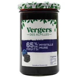 Confiture 65% de fruits mûre et myrtille (300g)