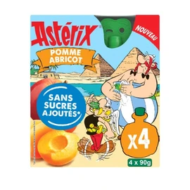 Compote Pomme et Abricot Astérix Sans Sucres Ajoutés (4x90g)