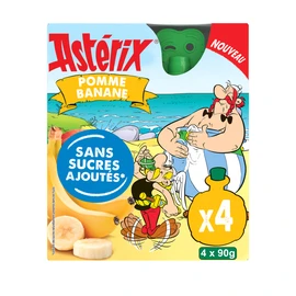 Compote Pomme et Banane Astérix Sans Sucres Ajoutés (4x90g)