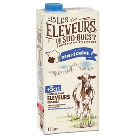Lait demi-écrémé stérilisé UHT (1l)