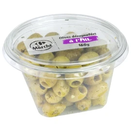 Olives dénoyautées à l'ail (160g)