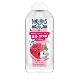 Shampoing Démêlant Bébé et Enfant 2en1s Cheveux délicats Framboise et coton Bio ni silicone (300ml)
