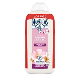 Shampoing Douceur et Éclat Cheveux longs délicats Amande douce et Graines de lin Bio (2x300ml)