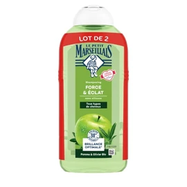 Shampoing Force Et Éclat Cheveux normaux Pomme et Olivier Bio (2x300ml)