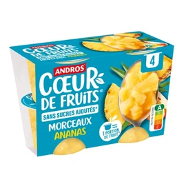Compote Morceaux Ananas Cœurs de Fruits (4x97g)