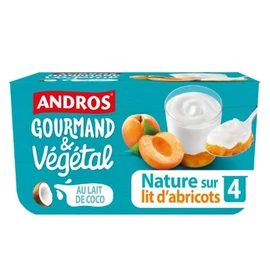 Dessert végétal brassé au lait de coco nature à l'abricot (4x100g)