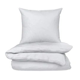 Parure de lit 140x200cm Sofia Blanc Double Gaze de coton avec Housse de couette + 1 Taie d'Oreiller 65x65 cm