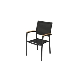 Fauteuil de jardin Empilable Aluminium Noir Gaya