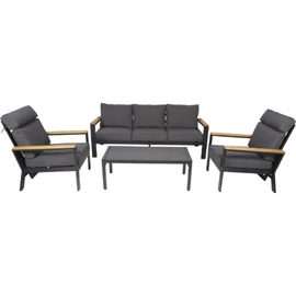 Salon de jardin Bas en Aluminium Gris Foncé 5 pièces Bornéo (x8)