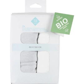 Drap bébé gris/blanc 60 x 120 cm