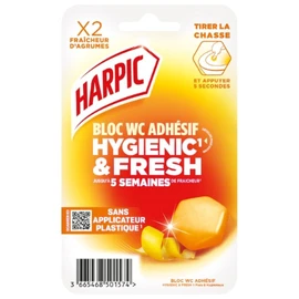 Bloc Wc Adhésif Hygienic & Fresh Brise Fraîcheur D'agrume (x2)